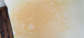 Yellow stains on a mattress